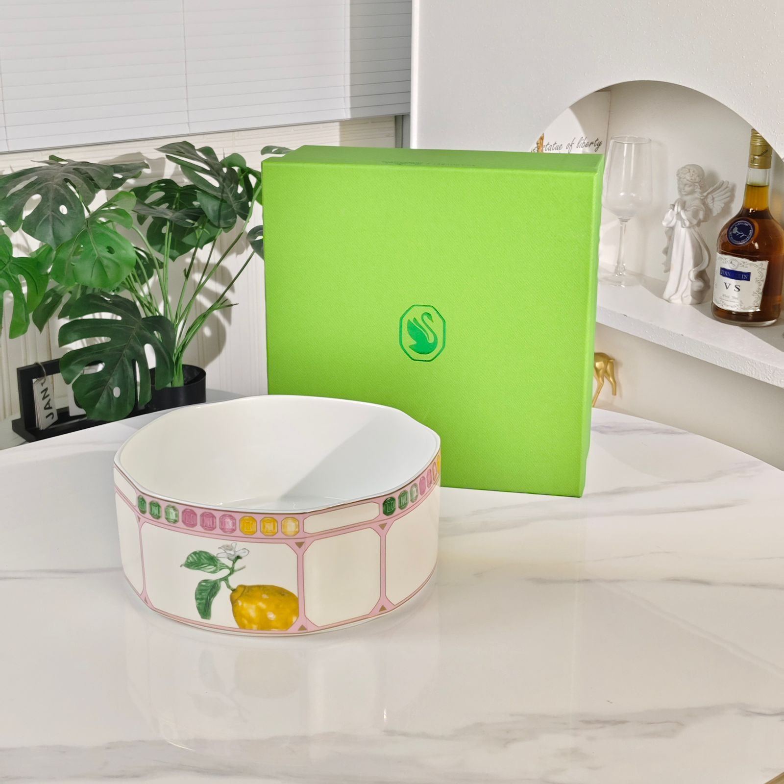 Swarovski x Rosenthal Signum Fern Salad bowl, marshmallow color, 15 cm diameter